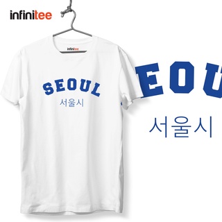 ไม่มีที่สิ้นสุด Seoul City Shirt in White  เสื้อยืด  สำหรับผู้ชาย Trendy Women Unisex T shirt MNL