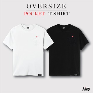 🔥 Sale โล๊ะสต๊อก 🔥 ® เสื้อ Oversize ( มีกระเป๋า ) สีดำ ขาว   OP