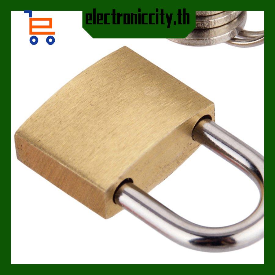 กุญแจล็อคประตู-ทองเหลือง-ขนาดเล็ก-พร้อมกุญแจ-3-ดอก