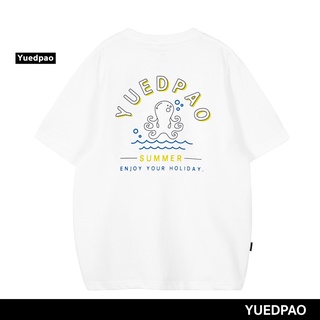 สินค้า Yuedpao ยอดขาย No.1 รับประกันไม่ย้วย 2 ปี ผ้านุ่ม เสื้อยืดเปล่า เสื้อยืด Oversize White tako wasabi print