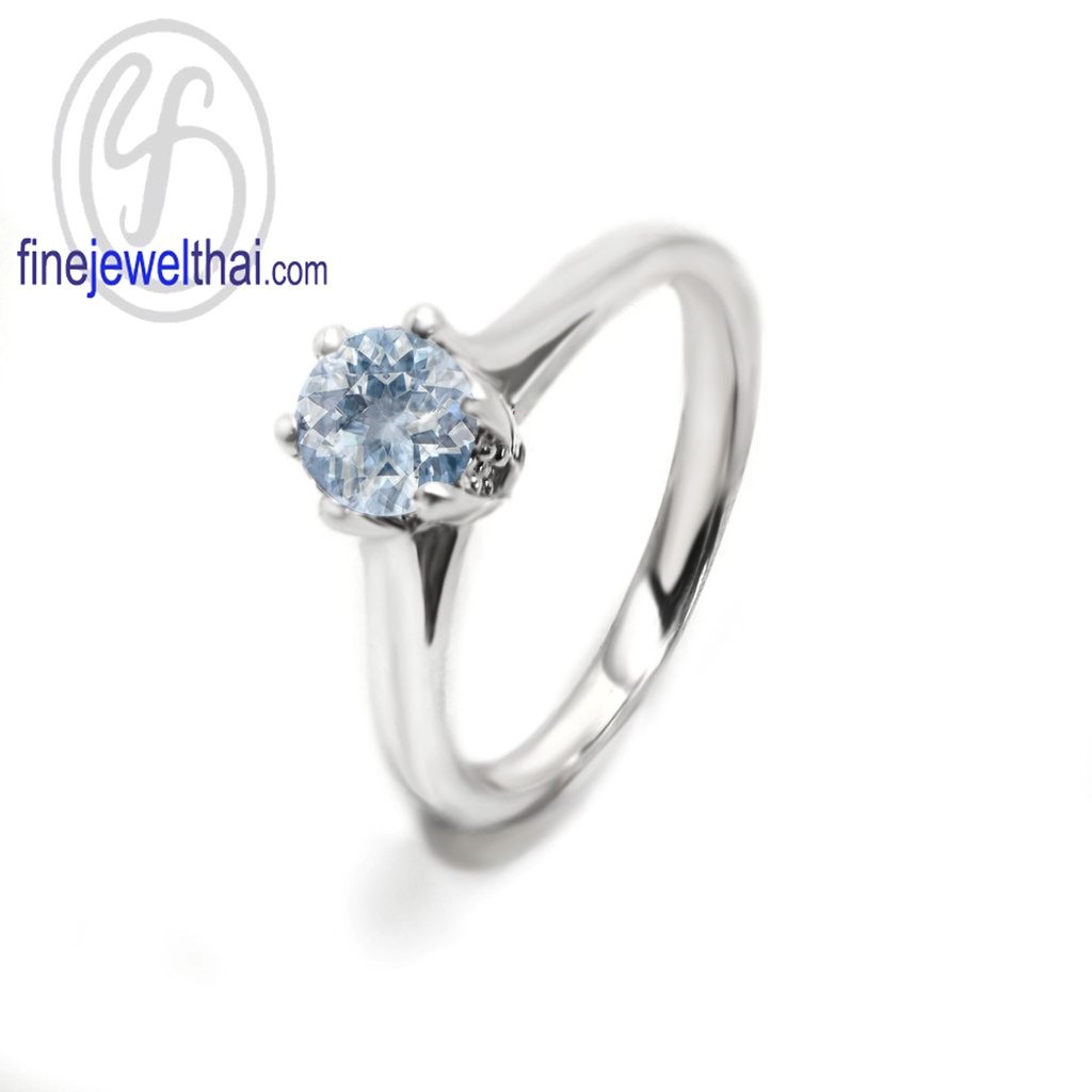 finejewelthai-แหวนอะความารีน-แหวนพลอย-แหวนเงินแท้-พลอยประจำเดือนเกิด-aquamarine-silver-ring-birthstone-r1343aq