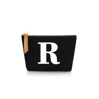 กระเป๋าผ้าลายอักษร ALPHABET  Pouch Coin Bag BLACK  R