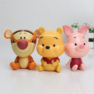 สินค้า ตุ๊กตาฟิกเกอร์ winnie bear pooh pig ของเล่นสําหรับเด็ก 3 ชิ้น