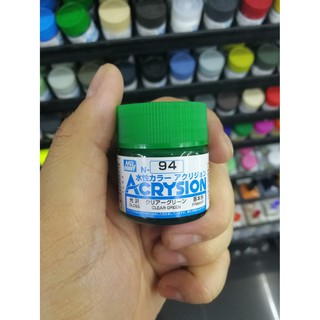 สีสูตรน้ำ Mr.Acrysion Color N94 CLEAR GREEN (Gloss) 10ml