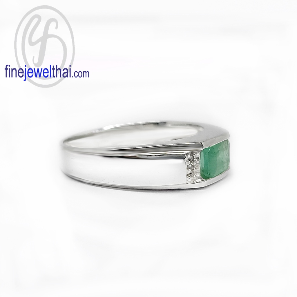 finejewelthai-แหวนมรกต-มรกต-แหวนเงินแท้-แหวนพลอย-แหวนเพชรcz-emerald-silver-ring-r1368em