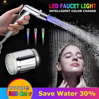 Glow Kitchen Faucet With Adapter Creative Led Light Sink Faucet Miniature Luminous Kitchen Bar Tap Shower Temperature Sensor Water Faucet FLOWERDANCE