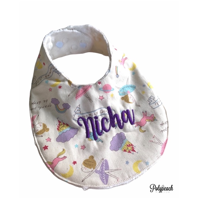 bib-ปักชื่อฟรี-ผ้ากันน้ำลาย-ผ้าซับน้ำลาย-ผ้ากันเปื้อนเด็ก-ทารก-เลือกลายผ้าได้-ผ้า-usa-milky-dot-ปลอดภัย-ไม่ระคายเคือง