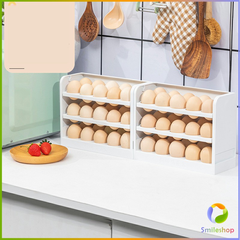 smileshop-กล่องเก็บไข่-3-ชั้น-ความจุ-30-ฟอง-ชั้นวางไข่ตู้เย็น-egg-shelf