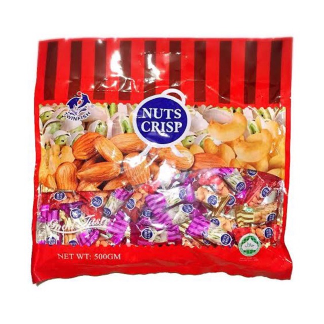 nuts-crisp-500g-ขนมถั่ว-ตุ๊บตั๊บ-ขนมถั่วอัดแท่ง-ยี่ห้อ-twinfis