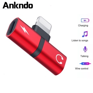 Ankndo อะแดปเตอร์ชาร์จหูฟัง Type-C/Lighting Dual Port สําหรับ iProduct Device Xiaomi Samsung