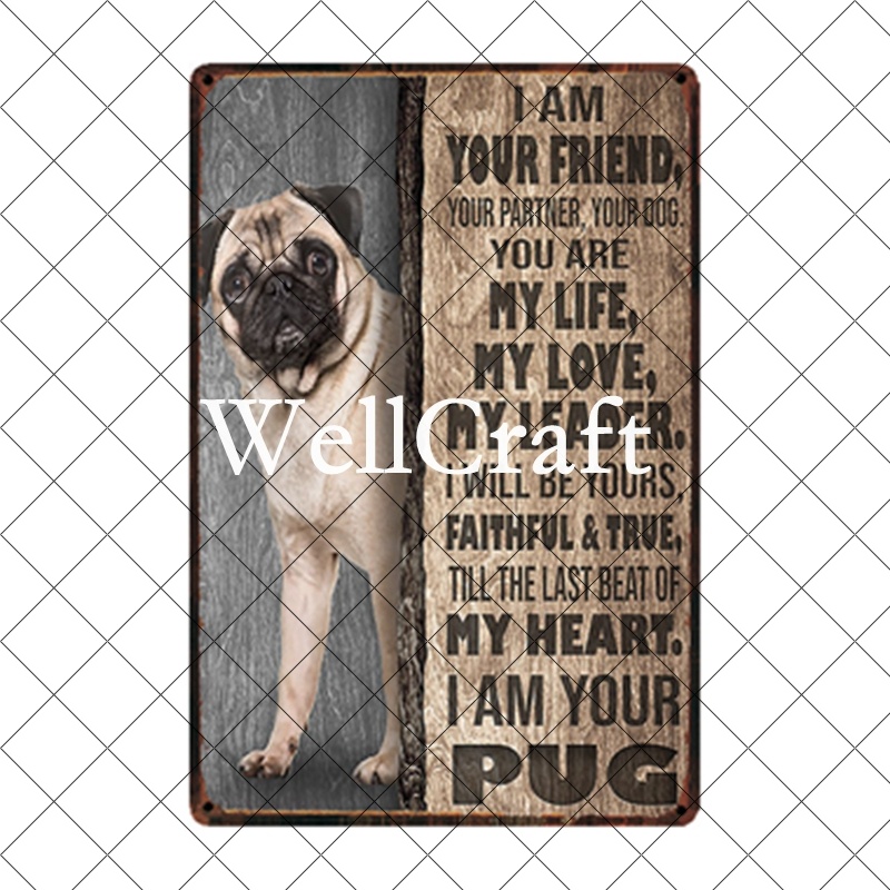 wellcraft-โปสเตอร์โลหะดีบุก-ลาย-pet-friend-pug-boxer-dog-life-rules-สไตล์วินเทจ-สําหรับตกแต่งผนังผับ-wx-29