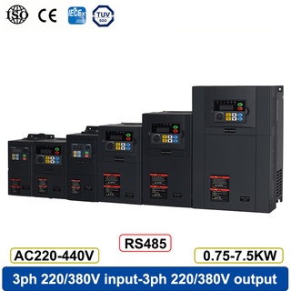 ตัวแปลงความถี่ 1 เฟส 220V 3 เฟส 380V RS485 0.75KW 1.5KW 2.2KW ขนาดเล็ก สําหรับมอเตอร์ควบคุมความเร็วอินเวอร์เตอร์