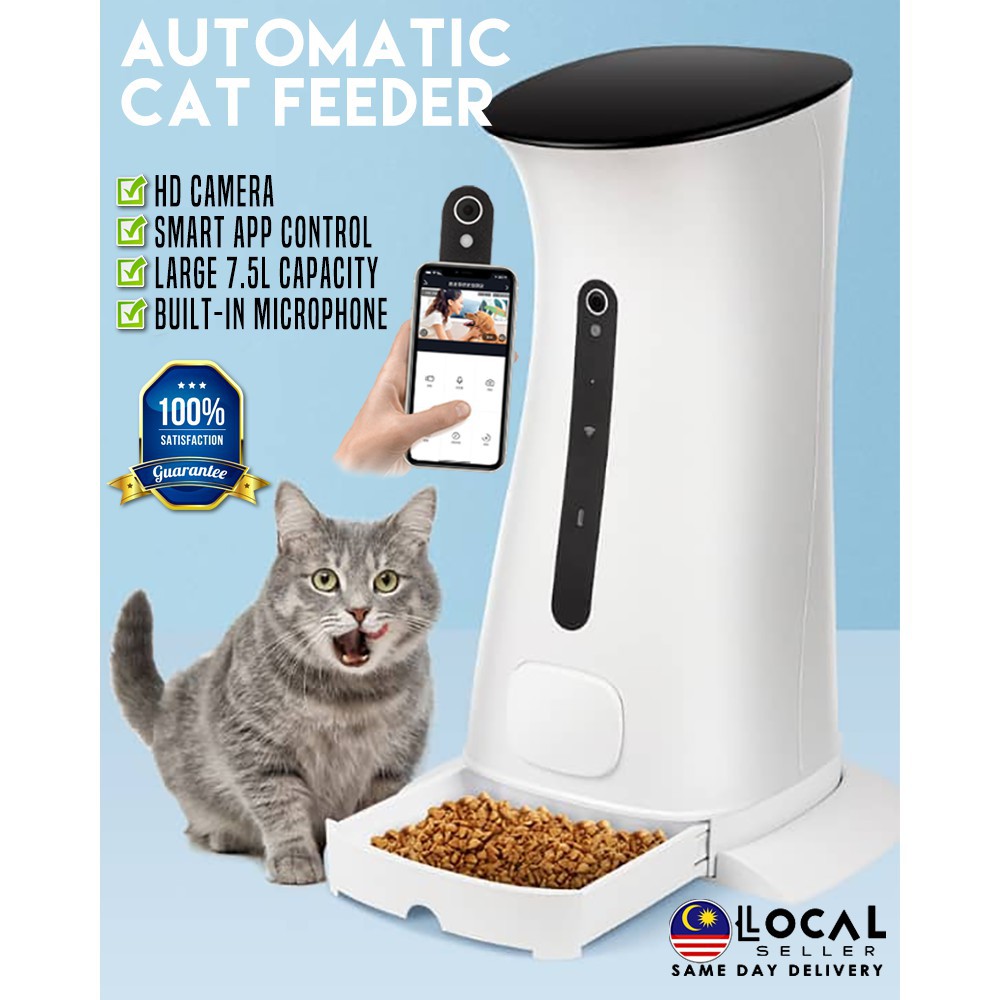 เครื่องจ่ายอาหารอัจฉริยะ-อัตโนมัติ-กล้อง-wifi-hd-7-5-ลิตร-พร้อมแอพควบคุม-android-และ-ios-สําหรับสัตว์เลี้ยง-สุนัข-แมว