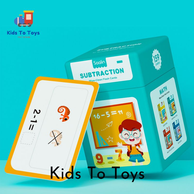 แฟลชการ์ดคณิตศาสตร์ Saalin Wipe-Clean Math Flash Card Collection ของ ...