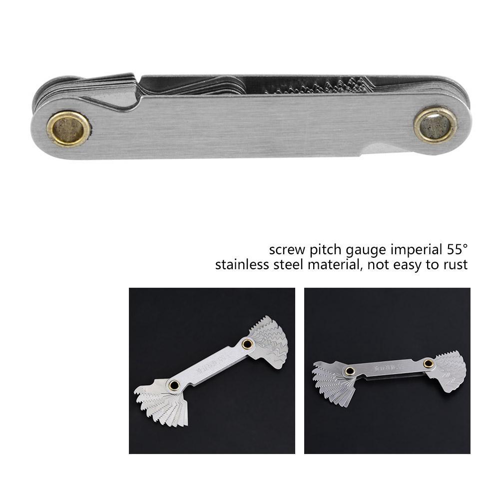 ภาพขนาดย่อของภาพหน้าปกสินค้าScrew 55 Thread Pitch Measuring Stainless Steel Imperial Gauge จากร้าน xguli.th บน Shopee ภาพที่ 3