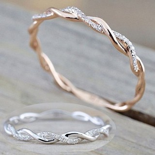 แหวนหมั้นแต่งงานแหวนเพชรสีทอง 14 k 925