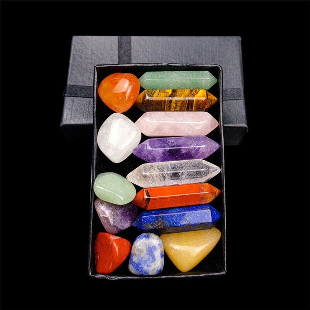 คริสตัลควอตซ์ธรรมชาติ-reiki-14-ชิ้นพร้อมกล่อง