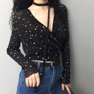 Star Wrap Top With Choker