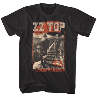 [S-5XL] Tres HOMBRES ZZ เสื้อยืด ผ้าฝ้าย พิมพ์ลายวงร็อค Concert Tour สีดํา สไตล์คลาสสิก ไซซ์ S-5XL