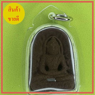 พระซุ้มกอ ฝังตะกรุด สีเงิน เนื้อแร่เหล็กน้ำพี้ เลี่ยมกรอบ