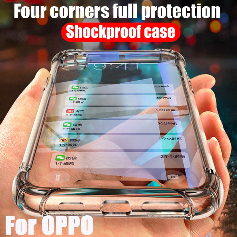 ภาพหน้าปกสินค้ากันกระแทกซิลิโคนเคส เคสใสนิ่มใส สำหรับ Shockproof Soft TPU Case OPPO F11 F9 Pro A52 A83 A92 A5s A3s A9 A5 2020 Realme 6 5 Pro C2 C11 C12C15