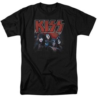 เสื้อยืดผ้าฝ้ายพรีเมี่ยมเสื้อยืดวงดนตรี kiss rock แขนสั้น sport oversize คลาสสิกผู้ชาย tee ของขวัญวันเกิด