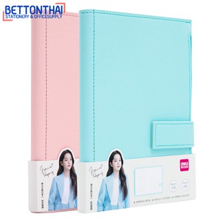 Deli 22220 Notebook 96 Page สมุดมีเส้นปกหนัง มีช่องใส่ของด้านหน้า สมุด สมุดโน้ต สมุดบันทึก สมุดบันทึกลายแฟนซี Nana