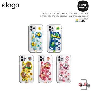 Elago Strap with Stickers Line Friends สายคล้องมือถือพร้อมสติกเกอร์แต่งเคสเกรดพรีเมี่ยม รองรับ smartphones (ของแท้100%)
