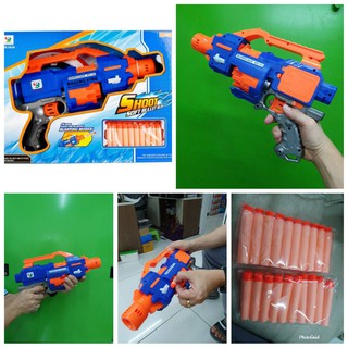 ปืนเด็กเล่น ปืนกลไฟฟ้ายิงกระสุนโฟมต่อเนื่องชนิดเบาไม่อันตราย SHOOT SOFT BULLET GUN  ใส่กระสุนโฟมได้ทีละ10 นัด7010