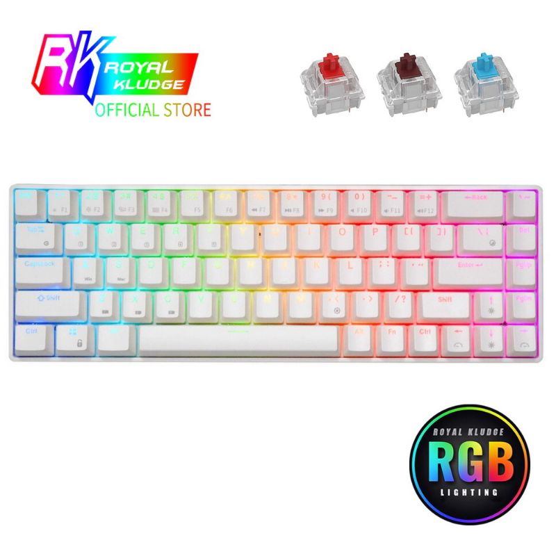 ภาพสินค้าRoyal Kludge RK68 RGB Hotswap USB HUB คีย์บอร์ดเกมมิ่งคีย์ไทย ไร้สายบลูทูธและมีสาย เปลี่ยนสวิตซ์ได้ เลเซอร์ไทย - English จากร้าน gaming_planet_official_store บน Shopee ภาพที่ 1