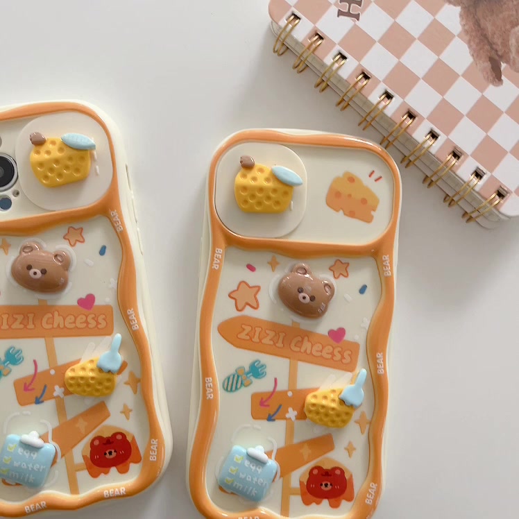 เคสโทรศัพท์มือถือ-ป้องกันฝุ่น-ลายการ์ตูนหมีน้อยน่ารัก-สําหรับ-iphone-13-14-sweet-ip-11-12-pro-max