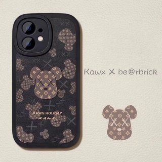 เคสป้องกันโทรศัพท์มือถือหนัง ลาย Kaws X Bearbrick สําหรับ iphone 13 Pro Max 13 13pro 11 Pro Max 11 iX Xs XR Xs Max 7plus 8plus 12Pro 12 Pro Max