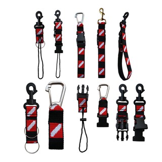 สินค้า [H₂Sports&Fitness] Scuba Diving Fin Mask Gear Holder Keeper Lanyard Strap with Safety Clip