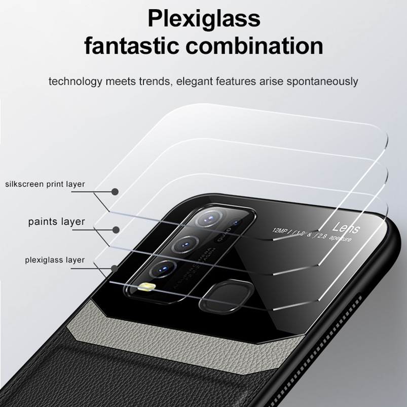 เคสโทรศัพท์หนังแบบพับเคสโทรศัพท์มือถือ-plexiglass-leather-case-vivo-y50-y85-y17-v9-v11i-s1