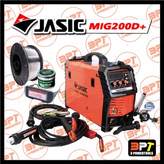 เครื่องเชื่อม JASIC รุ่น MIG200D+ 3 ระบบ  MIG / MMA / TIG  ฟรีลวดเชื่อมฟลั๊กคอร์ ไม่ใช้CO2+น้ำยาล้างหัวมิก+แว่นตาเชื่อมอ