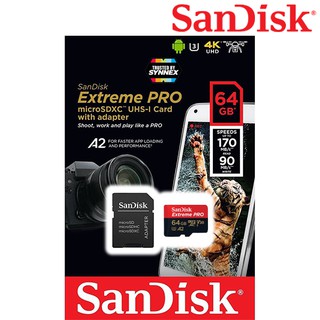 สินค้า SanDisk Extreme Pro microSD 64GB ความเร็ว อ่าน 200MB/s เขียน 90MB/s (SDSQXCU-064G-GN6MA) เมมโมรี่ การ์ด แซนดิส ใส่ Gopro