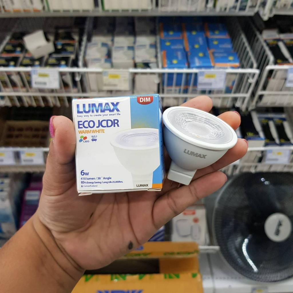 หรี่แสงได้-lumax-หลอดฮาโลเจน-led-6w-220v-ต่อไฟบ้านได้เลย-แสงวอร์ม-dimmable-qc-passed