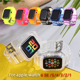 ภาพหน้าปกสินค้าNew Transparent Silicone Strap for Apple Watch Series Se 6 5 4 3 2 Band 40mm 44mm for Iwatch Se 5 4 3 Waterproof Strap 38mm 42mm ที่เกี่ยวข้อง
