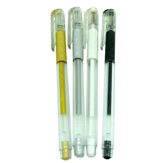 ปากกา-เจล-pentel-hybrid-gel-grip-k118-ปากกาเจลสีขาว-บรอนด์เงิน-และสีทอง