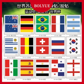 สติกเกอร์รอยสัก ลายธงชาติอเมริกา อังกฤษ บราซิล โคเรีย ญี่ปุ่น ฮ่องกง กันน้ํา แบบใช้แล้วทิ้ง 10 ชิ้น