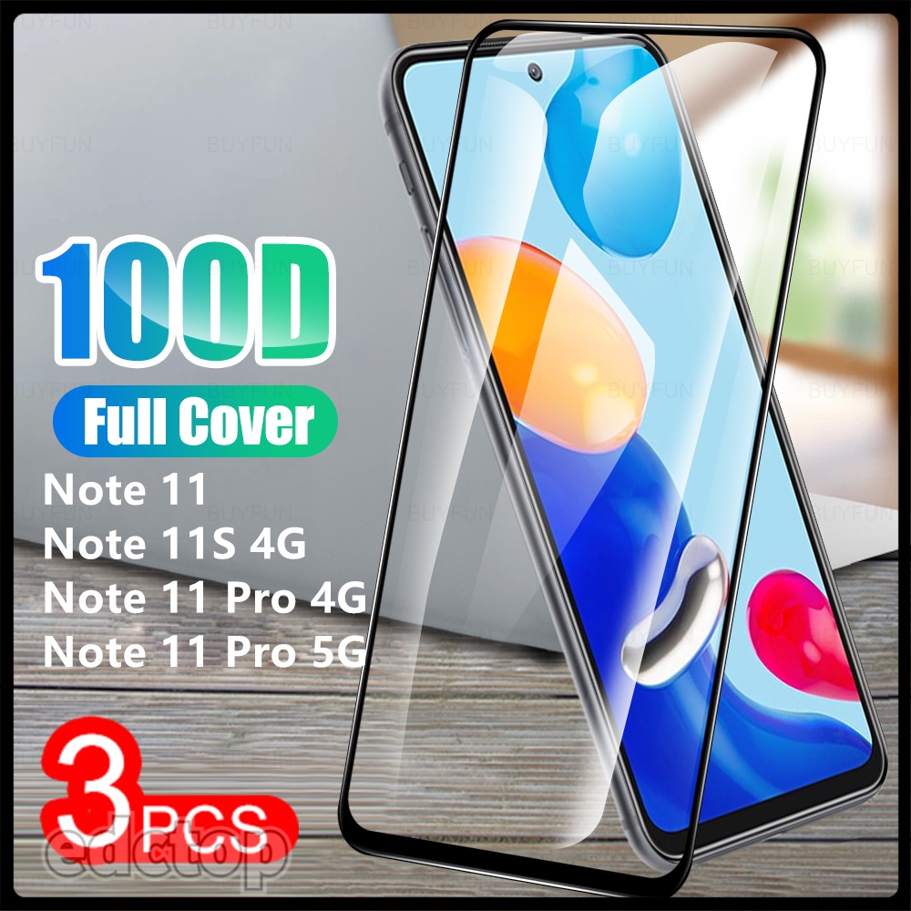 3pcs For Xiaomi Redmi Note 11 Black Edge Full Cover Tempered Glass ...
