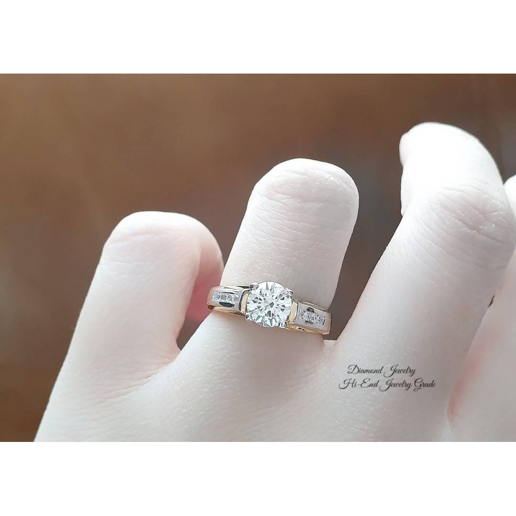 diamond-ring-แหวนเพชร-cz-แท้-ดีไซน์สวยหรู-ขนาดกำลังสวย-เพชรขาวใสมากๆๆๆ-เล่นไฟดีเว่อร์ๆ