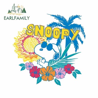Earlfamily สติกเกอร์ไวนิล กันน้ํา กันรอยขีดข่วน ลาย Snoopy ขนาด 13 ซม. x 12.8 ซม. สําหรับติดตกแต่งรถยนต์ รถบรรทุก รถจักรยานยนต์ DIY