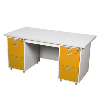 Desk DESK STEEL 159.5cm DL-52-33-EG BROWN Office furniture Home &amp; Furniture โต๊ะทำงาน โต๊ะทำงานเหล็ก LUCKY WORLD DL-52-3