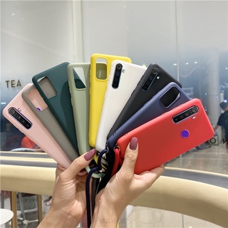 OPPO Reno 5 4 A53 A54 A55 A52 A72 A92 Realme 7 7i 7Pro 5i 6i 6S 5s C3 C17 C15 C12 C11 6 5 Pro Candy สีสายคล้องคอซิลิโคนด้านหลังสำหรับ Realme 7 Realme 7i Realme 7Pro