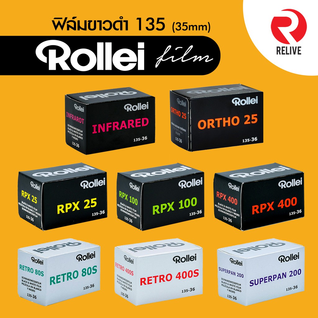 ภาพหน้าปกสินค้าฟิล์มขาวดำ 135 ROLLEI  ( Film 35mm ) ขาวดำ Black & White Film จากร้าน vissavat บน Shopee