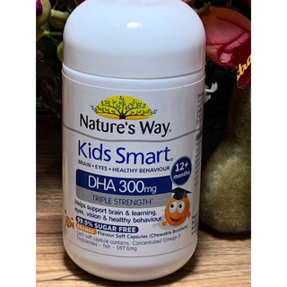 สินค้า Nature’s Way Kids Smart DHA 300 mg วิตามินบำรุงสมอง เพิ่มสมาธิ การเรียนรู้ สายตา จากออสเตรเลีย