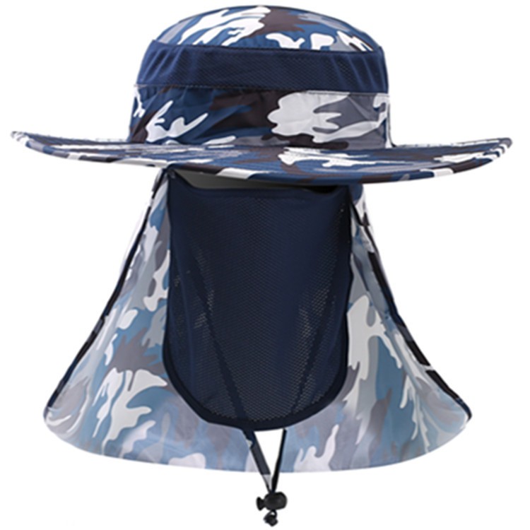 หมวกปีกกว้างผ้าไมโครไฟเบอร์ลายทหาร-กันuvไม่อมความร้อน
