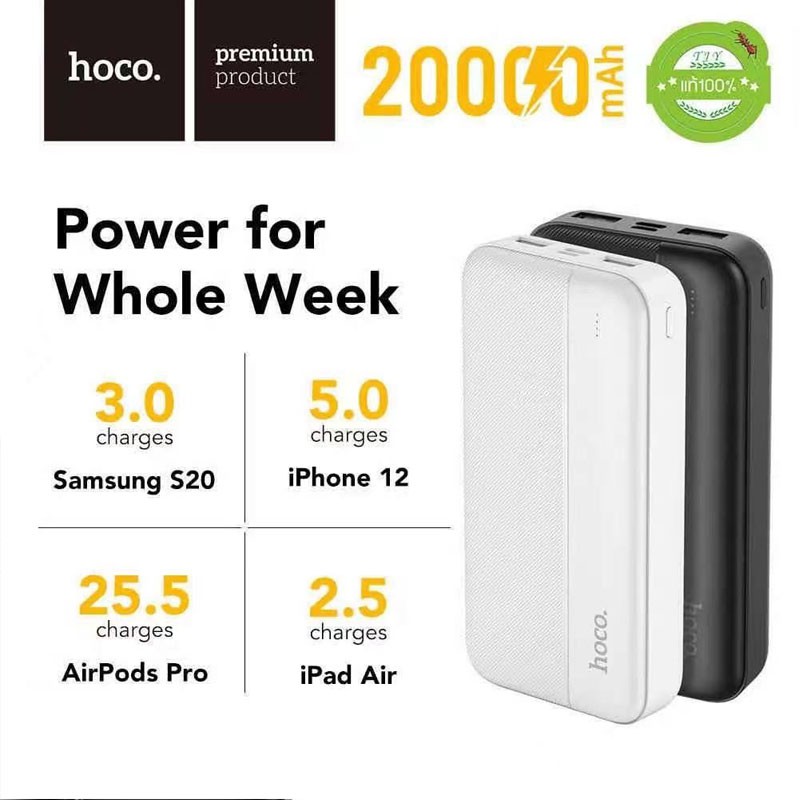 hoco-hk18-hk19-แบตสำรองชาร์จเร็ว-10000-20000mah-แท้100-power-bank-type-c-แบตมือถือ-แบตสำรองแท้-แบตเตอรี่สำรอง