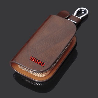ISUZU อีซูซุพวงกุญแจโลโก้รถยนต์หนังกระเป๋าซิปอุปกรณ์พวงกุญแจต์เหมาะสำหรับ DMax Panther MUX Trooper /Car key bag